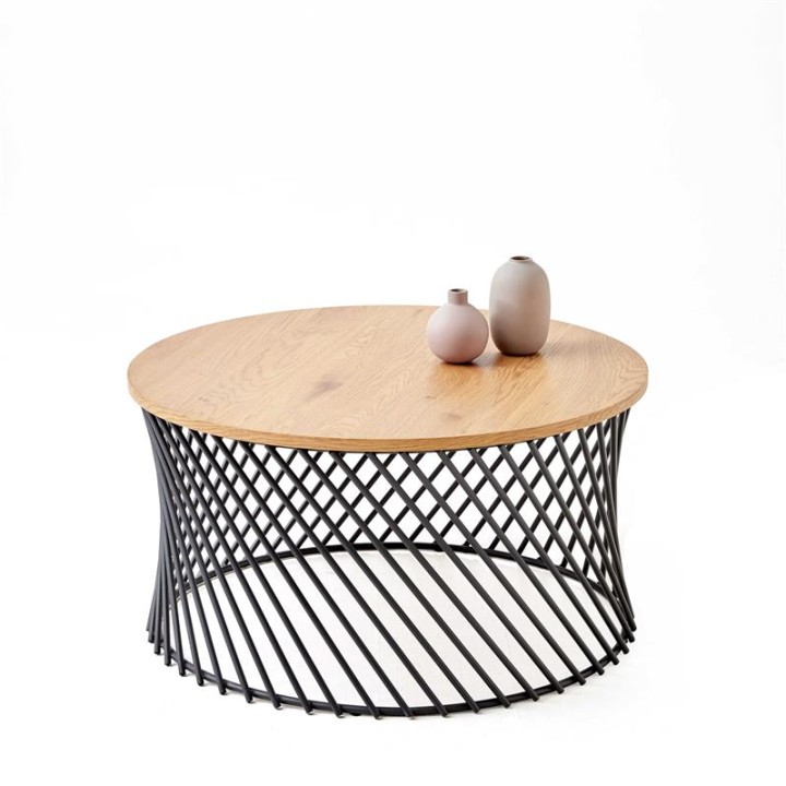 ЖурнальниЙ столик Halmar MINERWA 2 Дуб золотий / Чорний